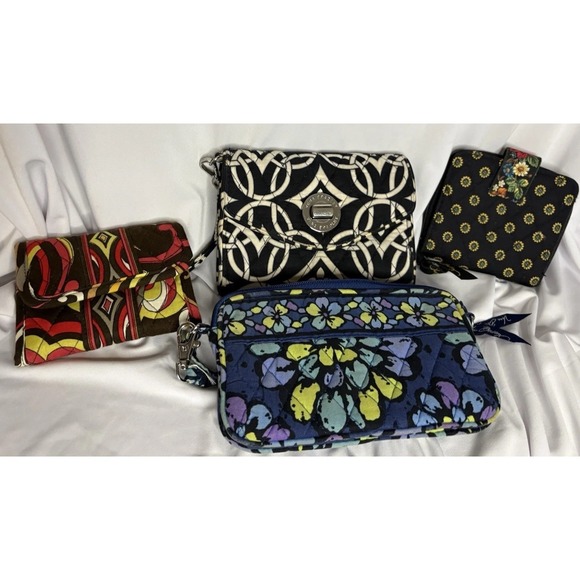 Vera Bradley Handbags - Vera Bradley Lot 4 Wallets Crossbody Sunflowers Night And Day Canyon Mod Foral